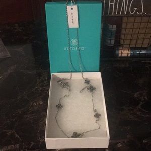Stitchfix Bancroft stina pave clover necklace